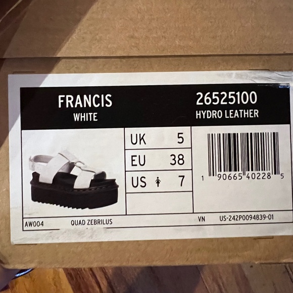 NWT Dr. Martens × FRANCIS LEATHER STRAP SANDALS, Sz 7 - Picture 4 of 10